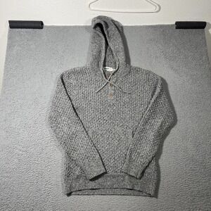 Wellen Sweater Men's S Grey Chunky Knit Headlands Hoodie Fisherman Pullover